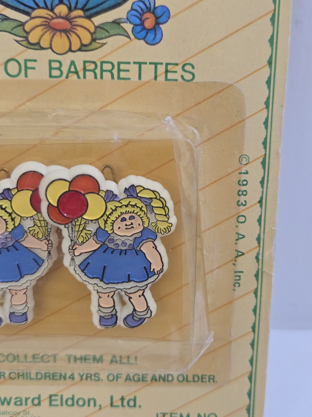 Vintage 1983 Cabbage Patch Kids Barrettes Pair Sealed NOS Howard Eldon 16-128 - Picture 3 of 8